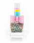 Bottle of Peppermint Sprinkles nail polish with a pink bow, featuring a playful, kid-friendly design ideal for festive, safe mini-manicures.