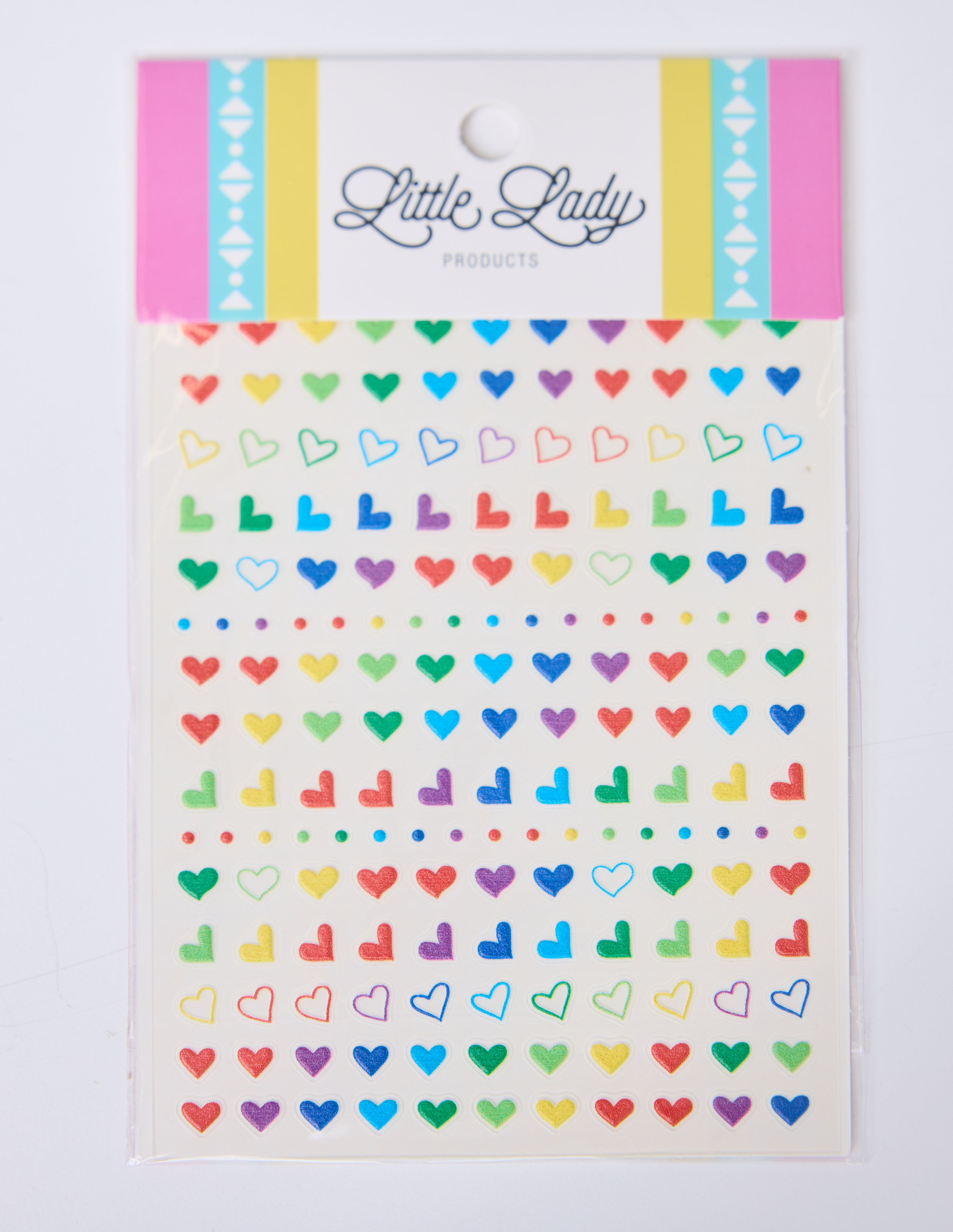 Rainbow Hearts Nail Stickers