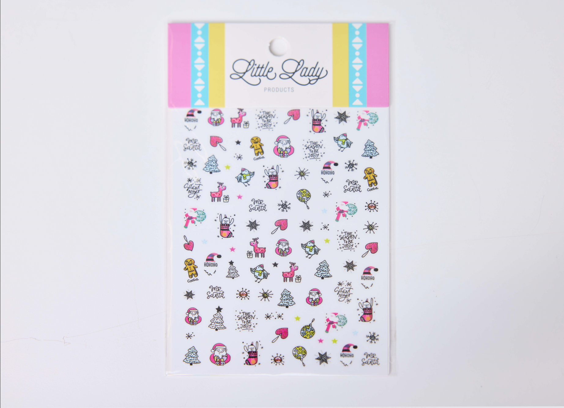 Pink Christmas Nail Stickers