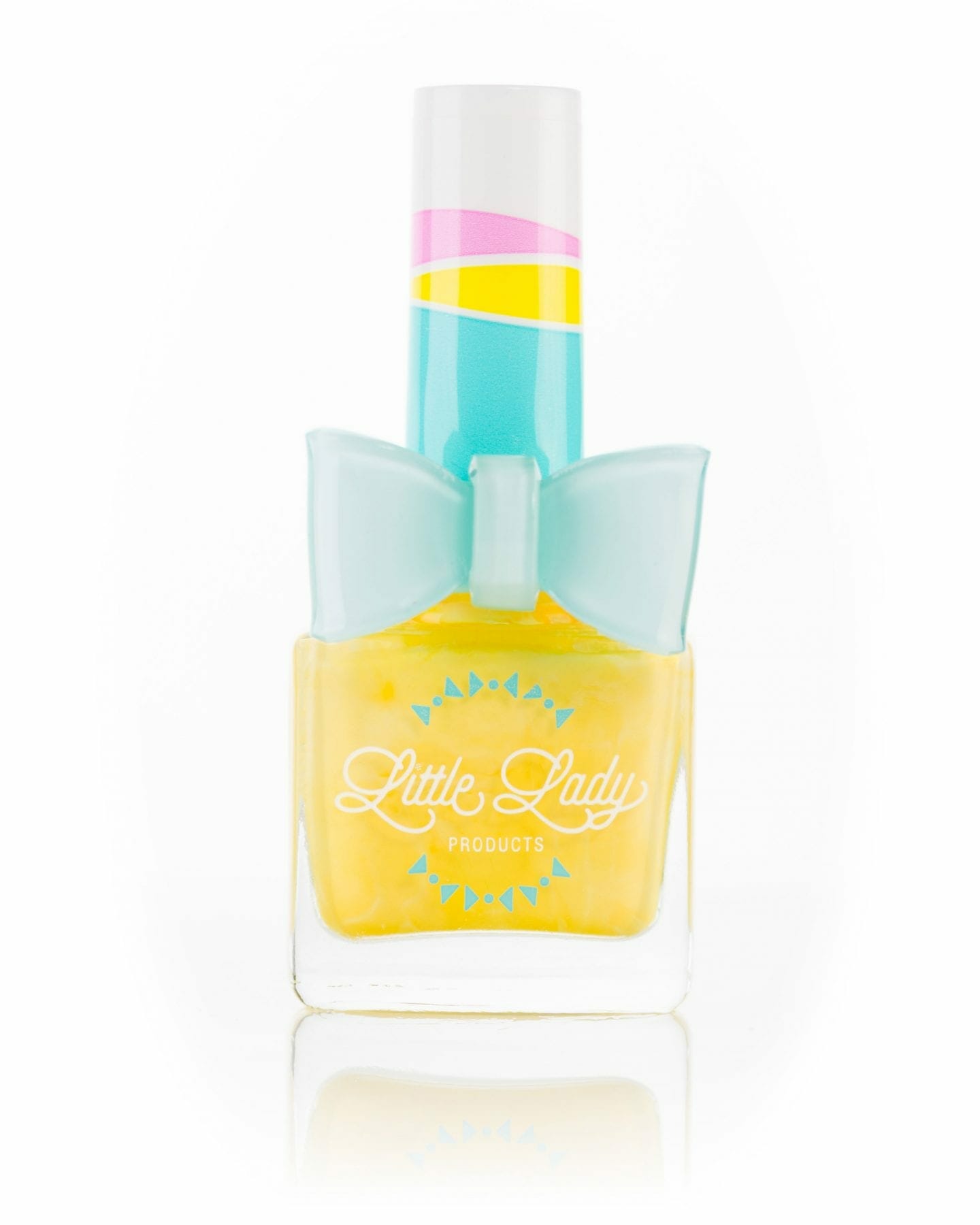 Monkey Business nail polish bottle featuring a fresh banana scent, designed for kids by Little Lady Products, known for fun, safe, and stylish beauty items.