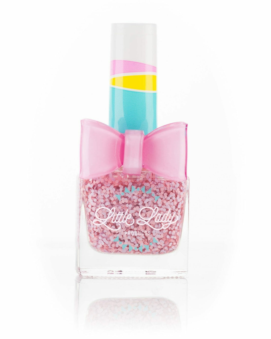 Ballerina Tutu nail polish from Little Lady Products, featuring a pastel pink shade, perfect for kids. Comes with a charming bow ring.