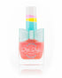 Just Peachy nail polish bottle featuring a peachy-orange shade with a fresh peach scent, designed for kids. Includes an adorable bow ring accessory.