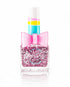Little Miss Melon nail polish bottle featuring a sparkly mix of rose gold and silver, designed for kids with a juicy melon scent.