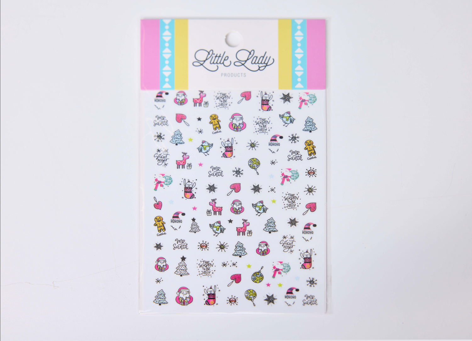 Pink Christmas Nail Stickers