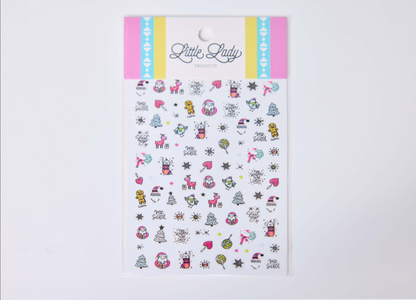 Pink Christmas Nail Stickers
