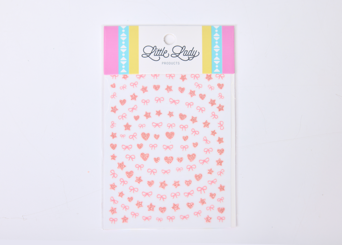 Pink Glitter Nail Stickers