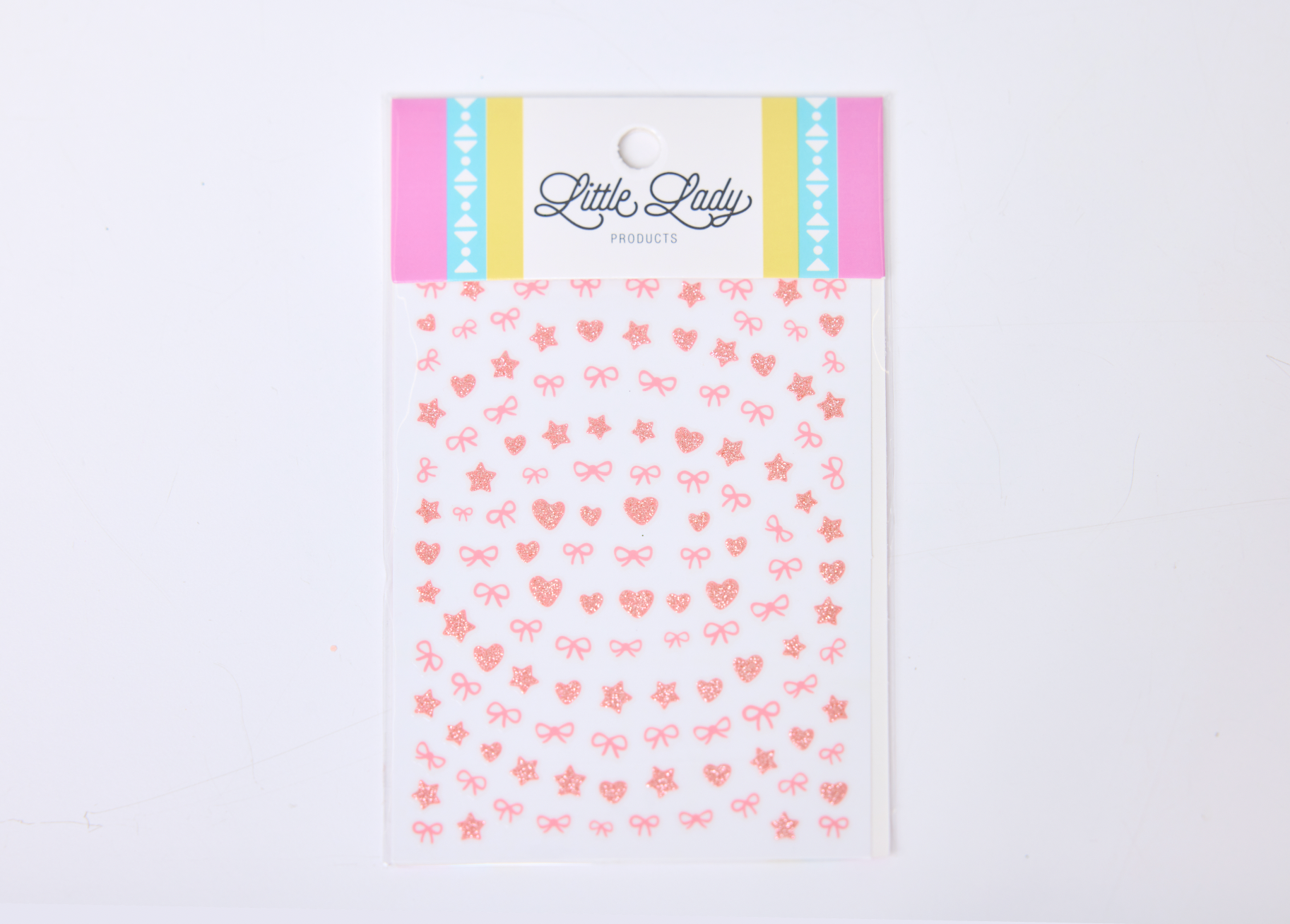 Pink Glitter Nail Stickers