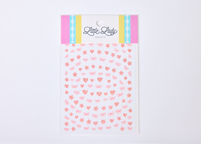 Pink Glitter Nail Stickers