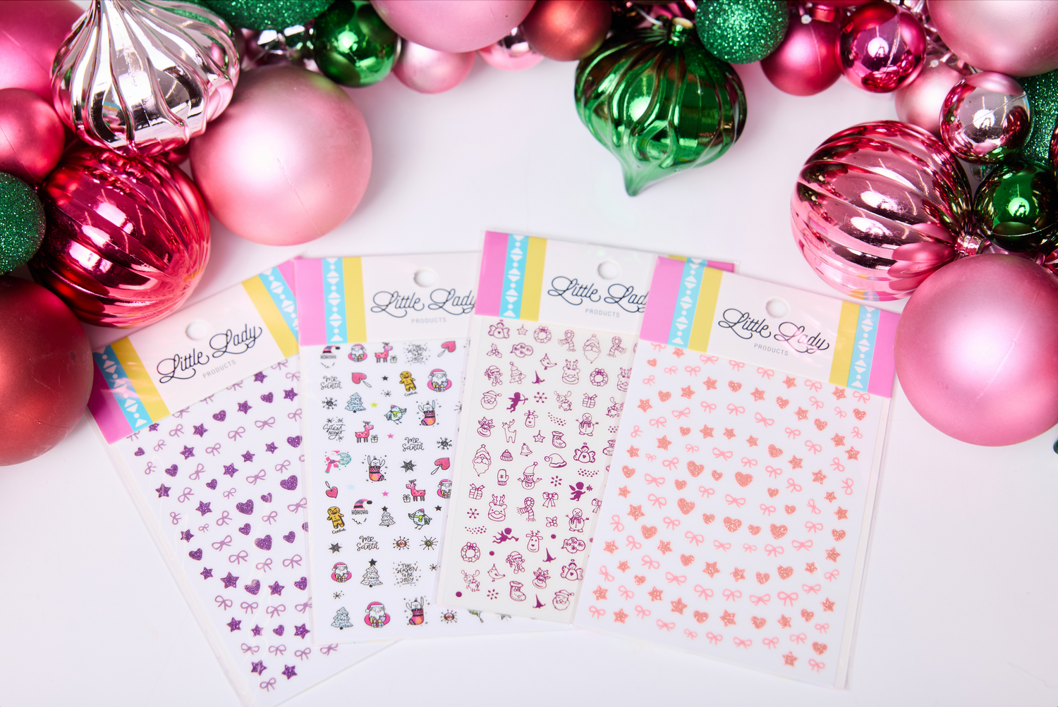 Pink Glitter Nail Stickers