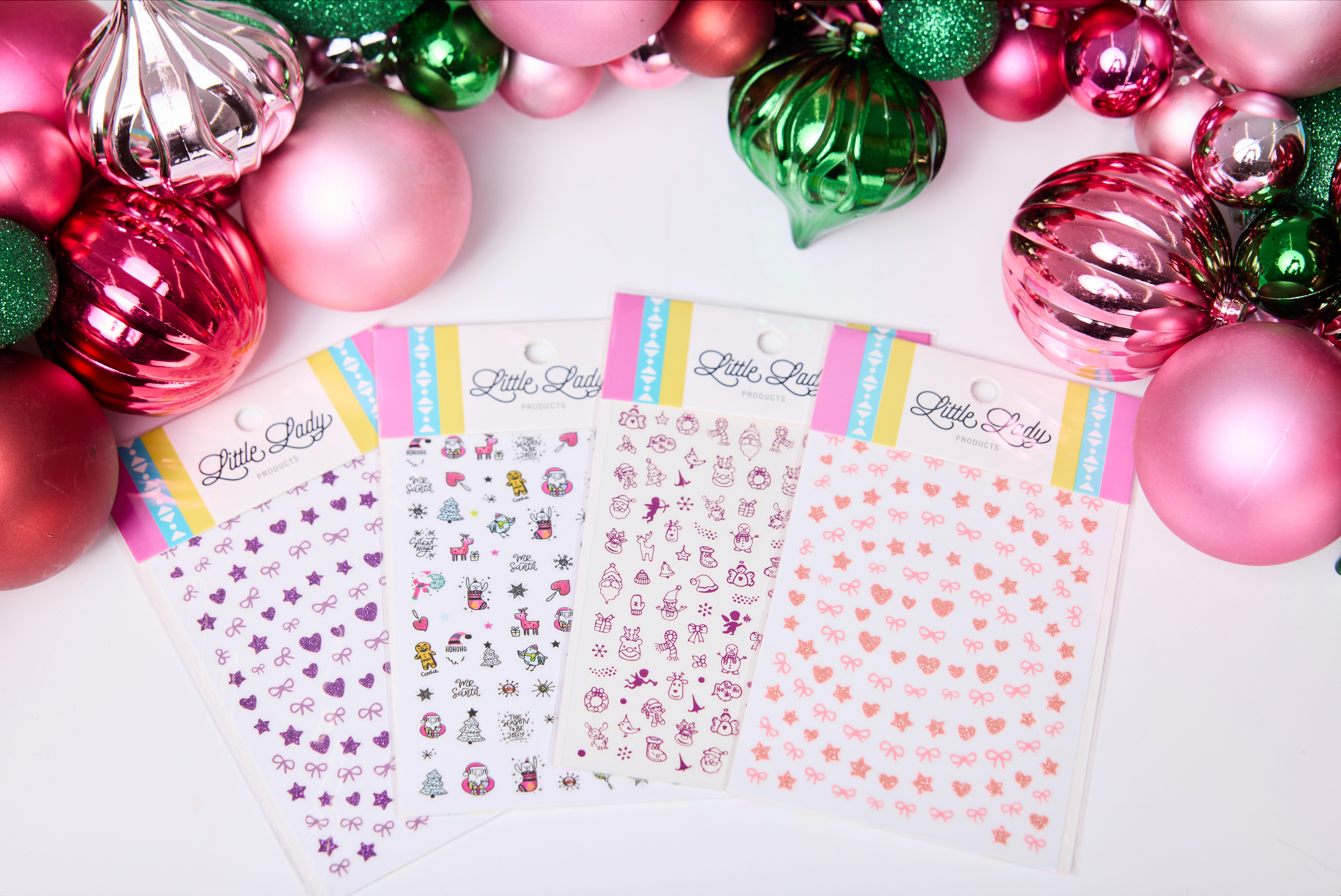 Pink Glitter Nail Stickers