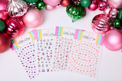 Pink Glitter Nail Stickers